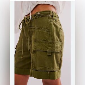 Free People Frankie Washed Shorts in Garden Snake